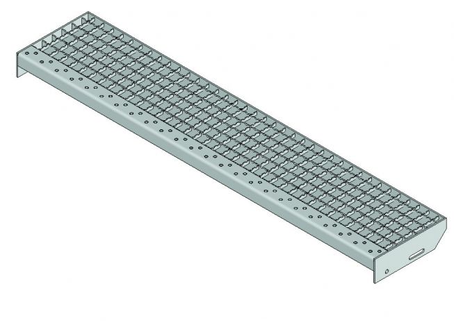 MUNK Treppenstufe Alu-Gitterrost 800mm Stufenbreite, 235mm Stufentiefe