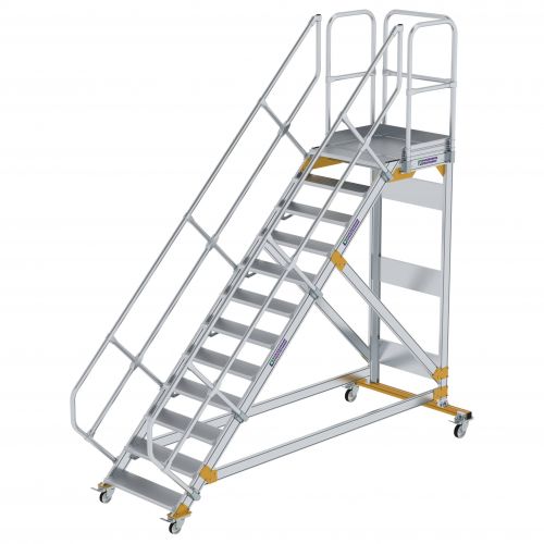 MUNK Plattformtreppe fahrbar 45° Stufenbreite 800mm 12 Stufen