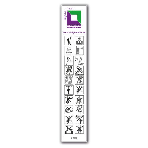 MUNK Produktaufkleber Piktogramm für Podestleitern Plattformhöhe unter 2,5m 20 Stück