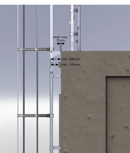 MUNK ortsfeste Steigleitern Aluminium eloxiert, 10,92m SH PG2